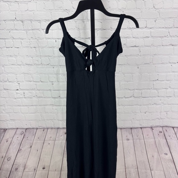 L Space Kaia Style Ribbed Black Bodycon Sundress Size Large - Picture 1 of 9